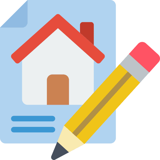Contract real estate document home icon