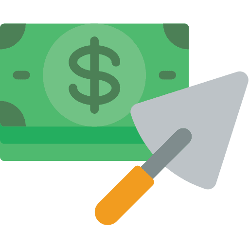 Payment dollar money building icon