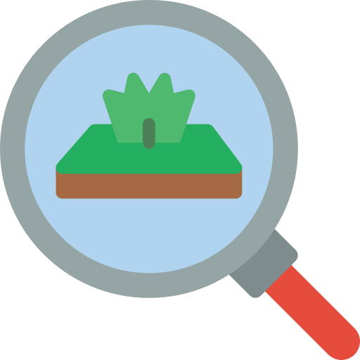 Searching dealer magnifying glass plot icon