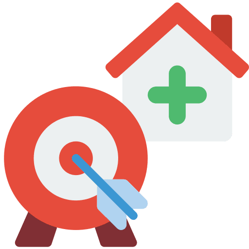 Target architecture house building icon