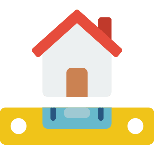 House buildings property spirit level icon