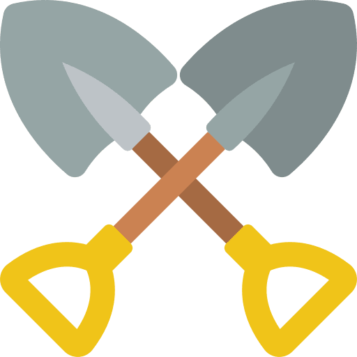 Spades trowel digging construction and tools icon