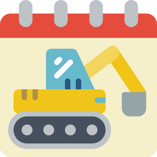 Calendar construction date employee icon