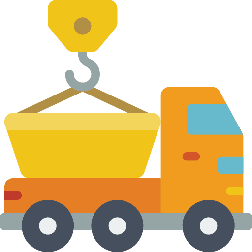 Skip crane construction and tools hook icon