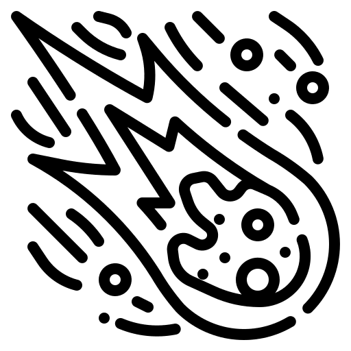 Meteorite impact collision astronomy icon