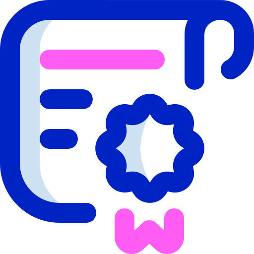 Certificate files and folders interface degrees icon