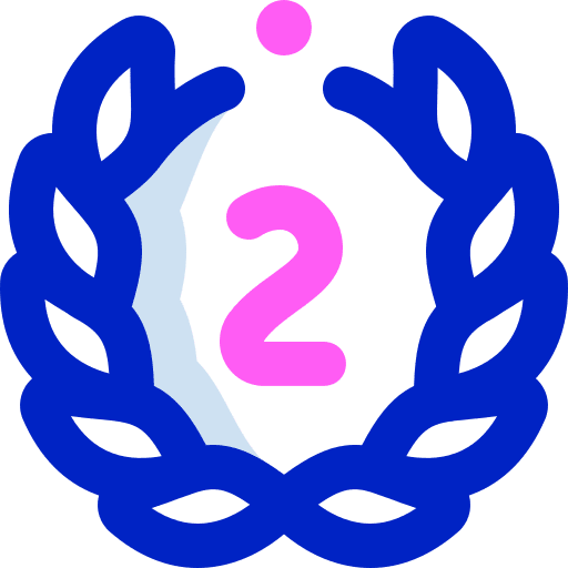 Second laurel wreath recognition design icon Second laurel wreath recognition design icon