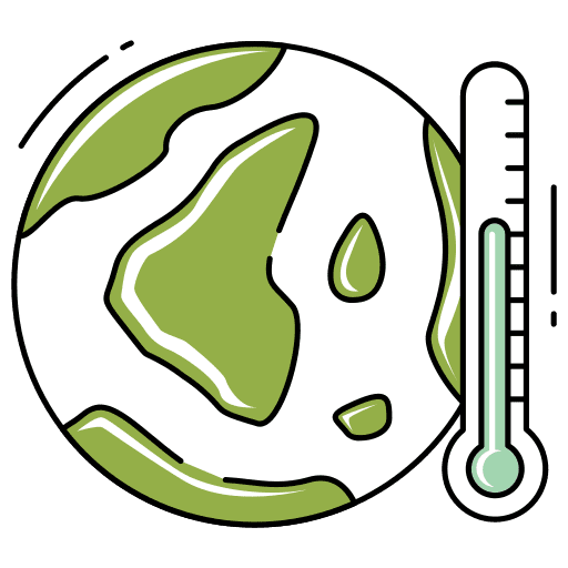 Global warming high temperature save nature nature protection icon