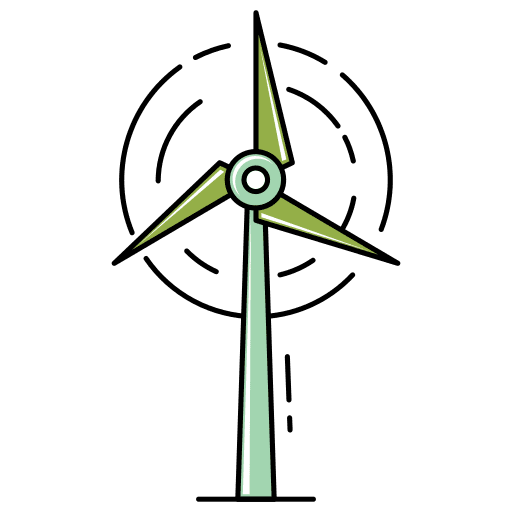 Windmill wind engine ecology and environment environmental protection icon