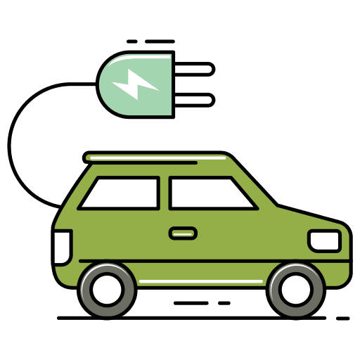 Electric car charge battery electric car icon
