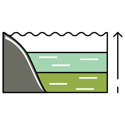 Sea level sea ocean rising icon