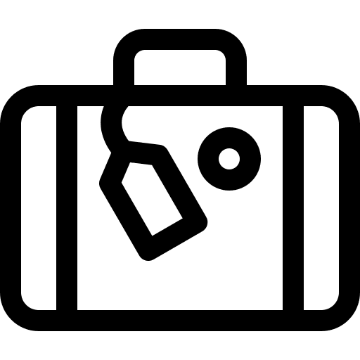 Suitcase luggage baggage travelling icon