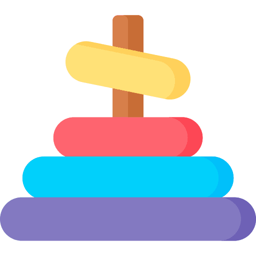 Stacking rings pyramid child baby toy icon