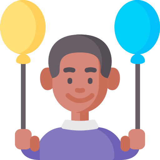 Boy afro birthday and party user icon Boy afro birthday and party user icon