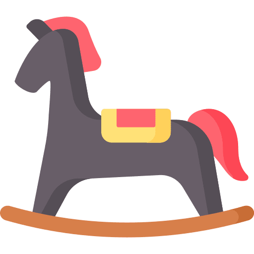 Rocking horse wooden childhood kid and baby icon Rocking horse wooden childhood kid and baby icon