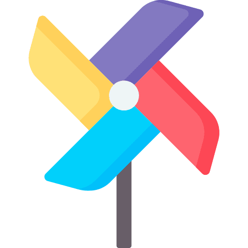 Pinwheel kid and baby pinwheel toy icon Pinwheel kid and baby pinwheel toy icon