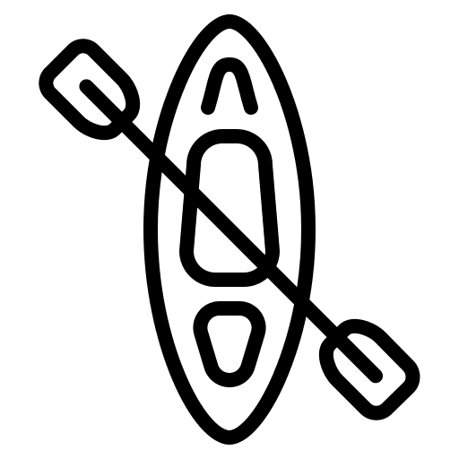 Kayak sports and competition canoe recreation icon