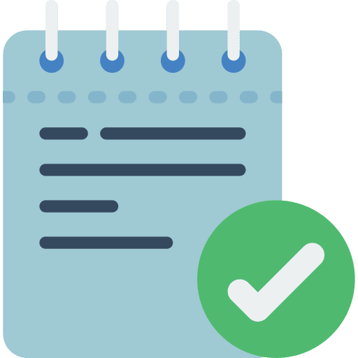 Notepad files and folders check list interface icon