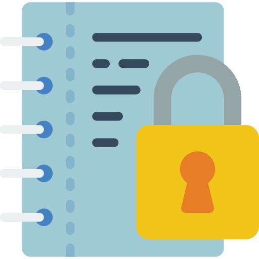 Notepad lock notes padlock icon