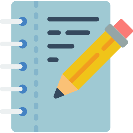 Writing notebook planning notes icon