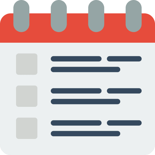 Calendar list time and date event icon