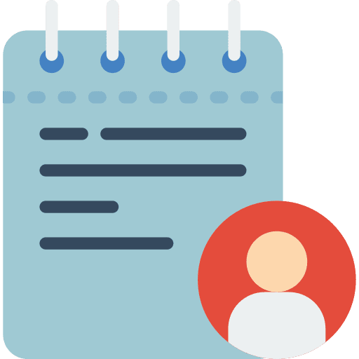 Notes personal information user task icon
