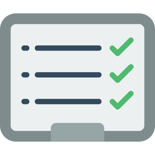 Whiteboard checklist presentation criteria icon