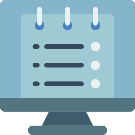 Desktop computer checkbox file notes icon
