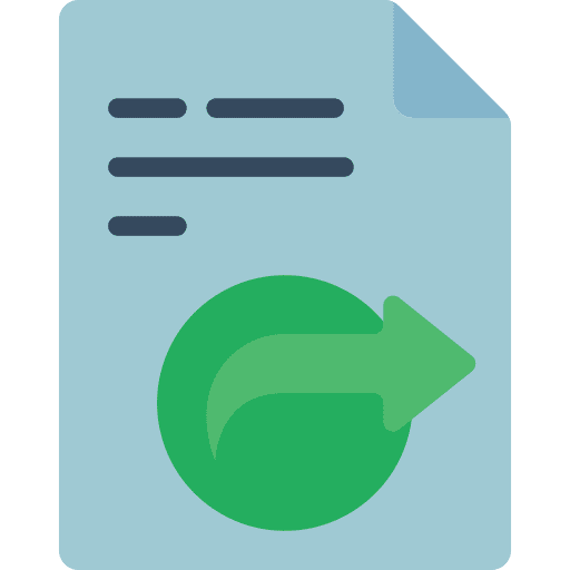 Forward document arrow files and folders icon