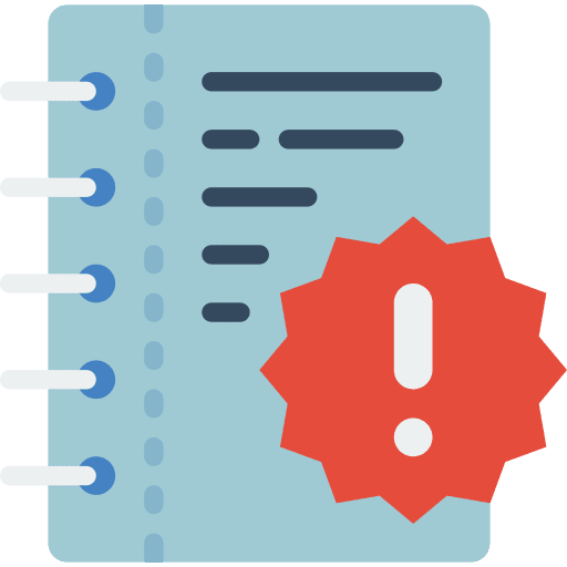 Notepad alert notes warning icon