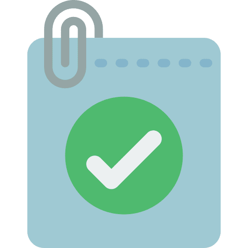 Tick writing notebook approve icon