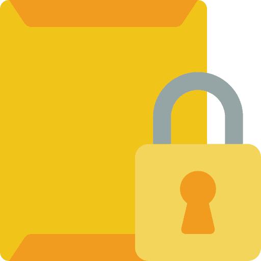 Envelope secure padlock document icon