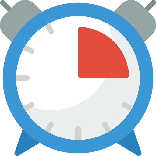 Alarm clock time and date timer alarm icon