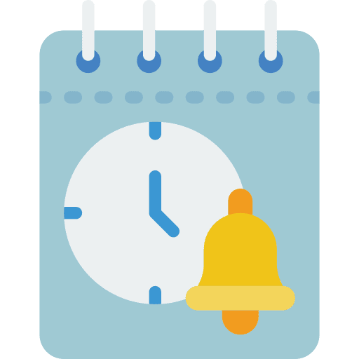 Notepad date time and date alert icon