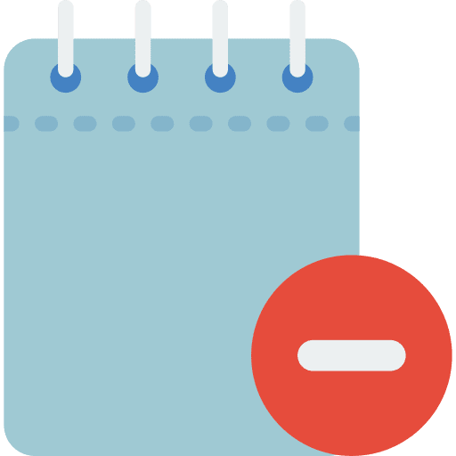 Notepad file ui minus icon