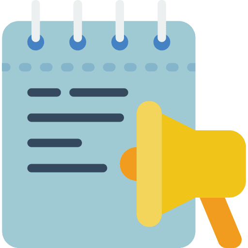 Notepad idea note megaphone icon