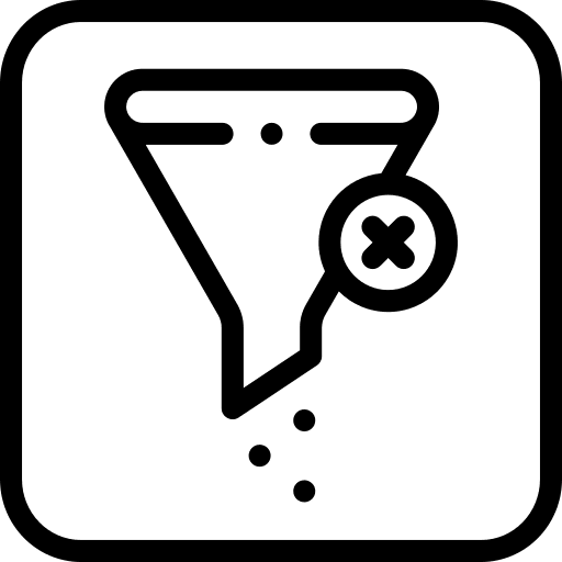 Clear filter funnel web button interface icon