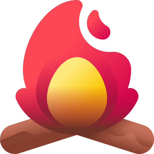 Campfire camping burning campfire icon