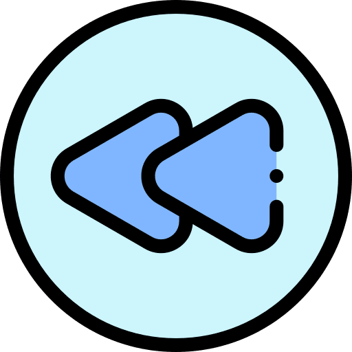 Backward previous music and multimedia ui icon