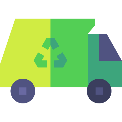 Recycling truck transportation vehicle trash truck icon