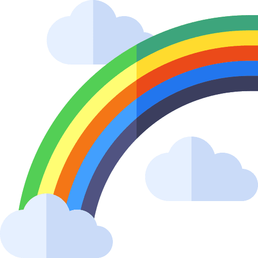 Rainbow atmospheric weather spectrum icon Rainbow atmospheric weather spectrum icon