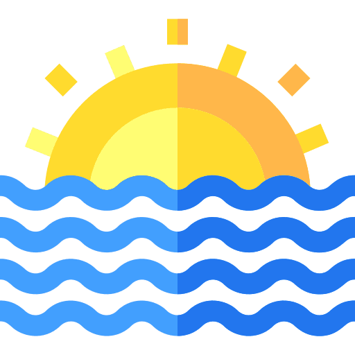 Sunrise travel beach weather icon Sunrise travel beach weather icon