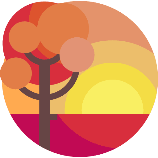 Autumn sunset forest tree icon Autumn sunset forest tree icon
