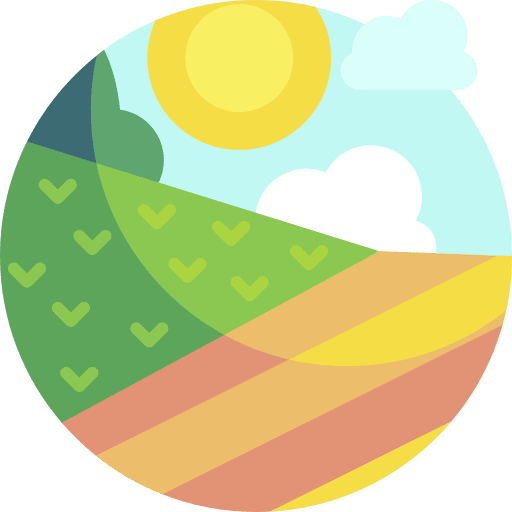 Landscape field farm rural icon