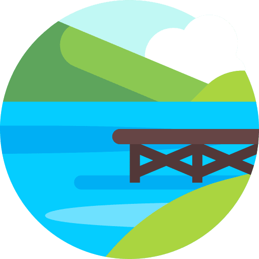 Landscape lake water scenery icon