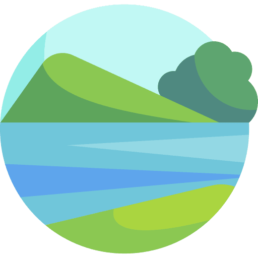 Nature hills forest river icon