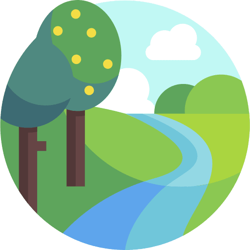 Nature scenery tree river icon
