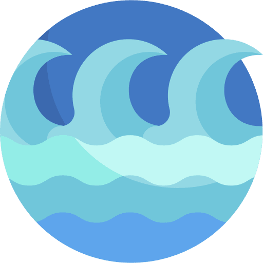 Ocean beach water waves icon
