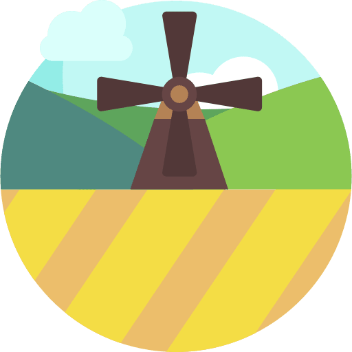 Landscape nature farm windmill icon Landscape nature farm windmill icon