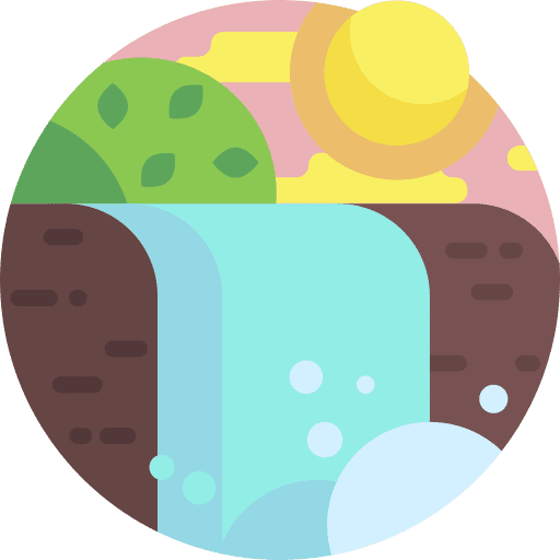 Waterfall waterfall water sun icon Waterfall waterfall water sun icon